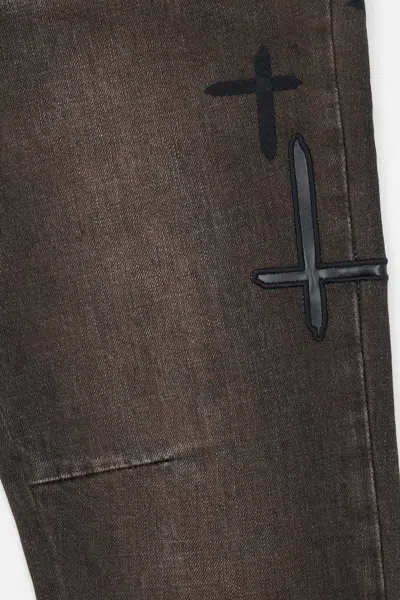 Rta Bryant Cross-patch Skinny Jeans In Brown