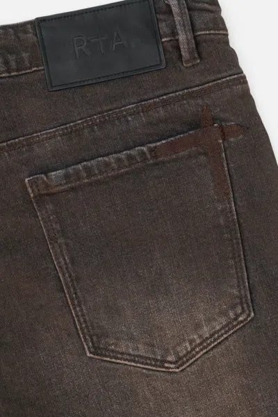 Rta Bryant Cross-patch Skinny Jeans In Brown