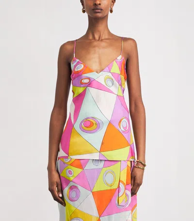 Pucci Silk Printed Cami Top In Multi