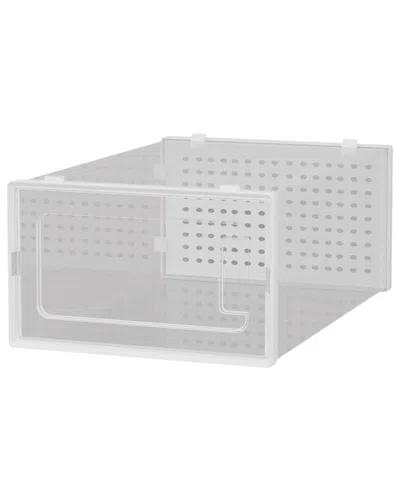 J&v Textiles 12-pack Plastic Stackable Shoe Boxes In White