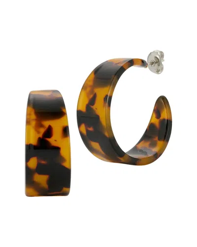 Sphera Milano Pattern Hoop Earrings In Brown