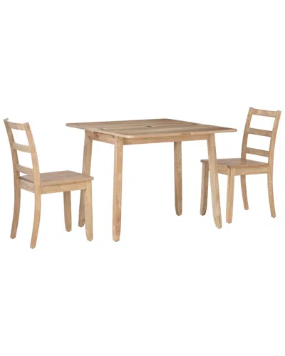 Linon Ashley 3pc Folding Dining Set In Brown