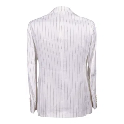 Brunello Cucinelli Pinstripe-pattern Double-breasted Blazer In Gray