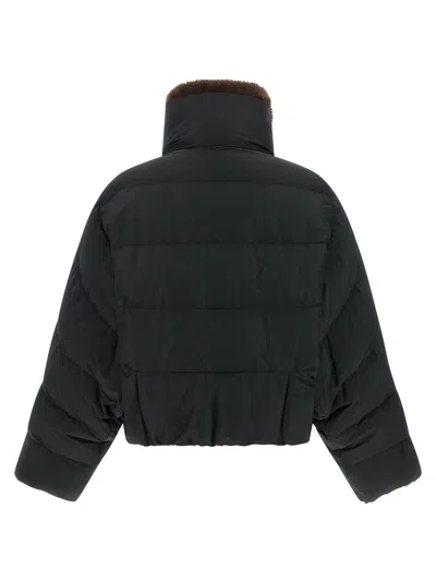 Brunello Cucinelli Cropped Down Jacket In Black