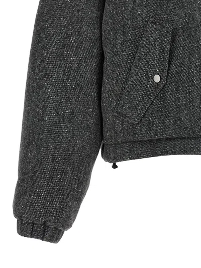 Brunello Cucinelli 'shiny Zipper Pull' Down Jacket In Gray