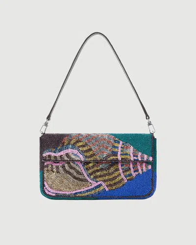 Staud Timmy Convertible Shoulder Bag Conch Shell In Blue