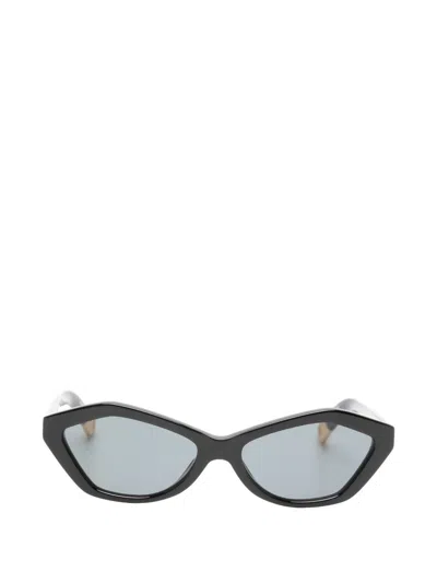 Jacquemus Geometric-frame Sunglasses In Black