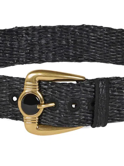 Etro Belt Raffia In Black