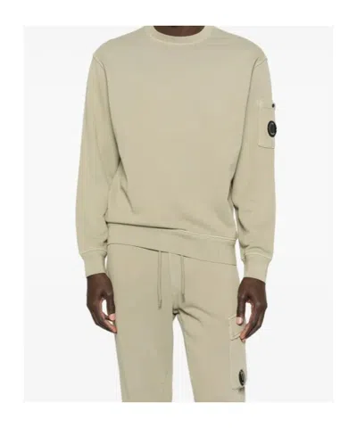 C.p. Company C.p.company Crew Neck Sweatshirt With Logo Patch In Brown