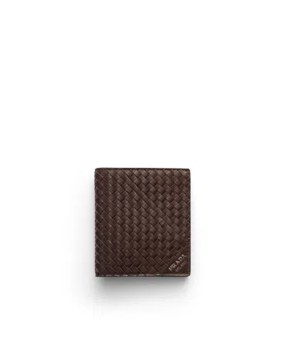 Prada Leather Wallet In Brown
