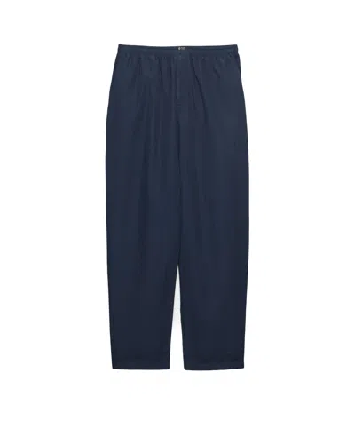 Prada Linen-blend Pants In Blue