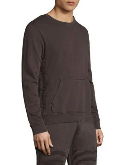 Shop The Kooples Ribbed Cotton Sweatshirt In Grey