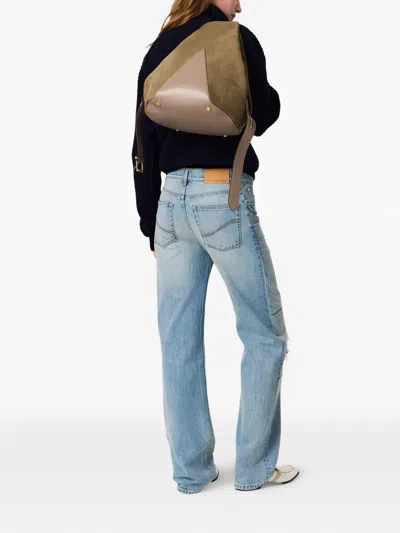 Stella Mccartney Distressed Patchwork Jeans In Blue