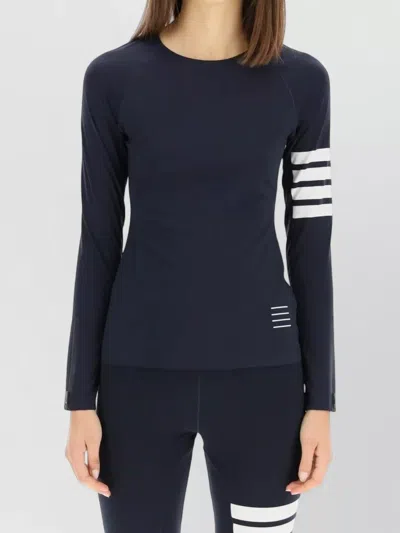 Thom Browne Compression T-shirt Raglan Long Sleeve Stripe In Blue