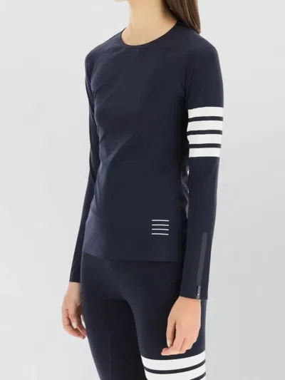 Thom Browne Compression T-shirt Raglan Long Sleeve Stripe In Blue