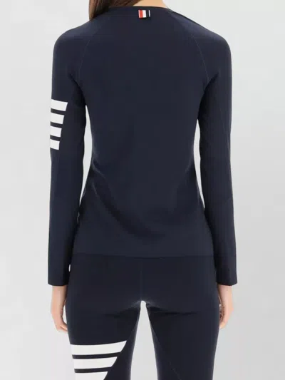 Thom Browne Compression T-shirt Raglan Long Sleeve Stripe In Blue