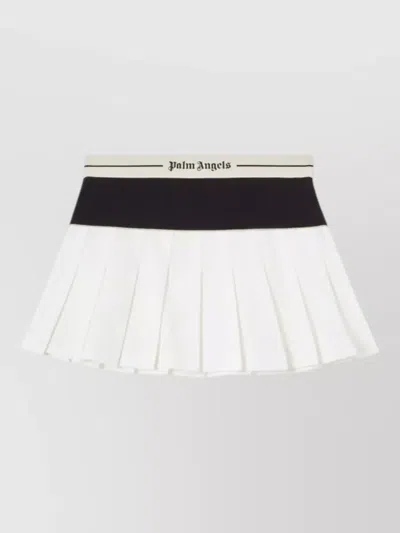 Palm Angels Logo Skirt Straight Cut Contrast Waistband In Multi
