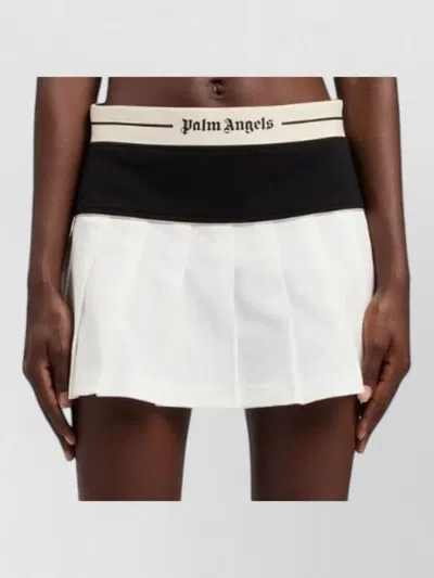Palm Angels Logo Skirt Straight Cut Contrast Waistband In Multi