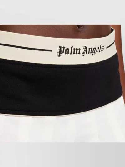 Palm Angels Logo Skirt Straight Cut Contrast Waistband In Multi