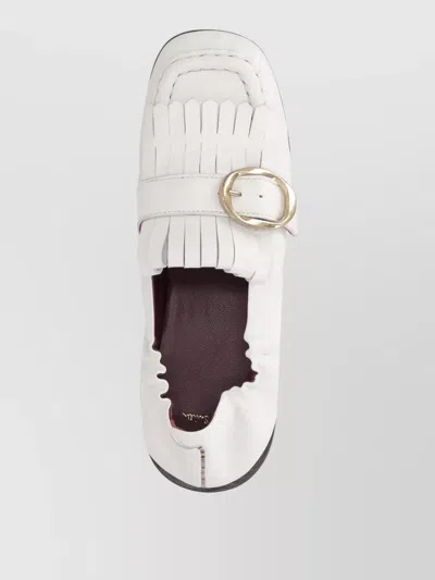 Paul Smith Off White Solid Loafers In White