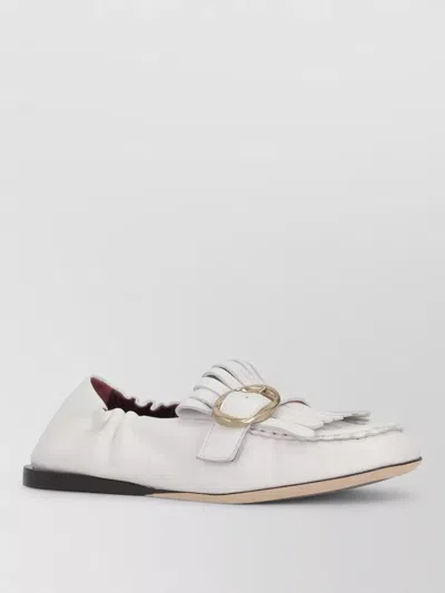 Paul Smith Off White Solid Loafers In White