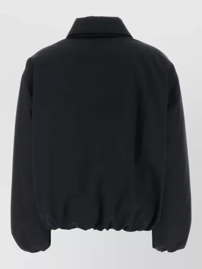 Jil Sander Polyester Down Jacket Collared Cropped Elastic Cuffs In Black