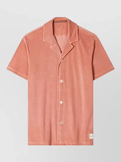 Paul Smith Towelling Short-sleeve Loungewear Shirt In Orange