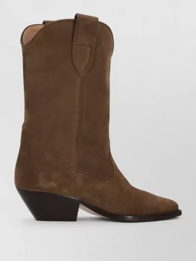 Isabel Marant Olive Solid Pointed Toe Boots In Burgundy