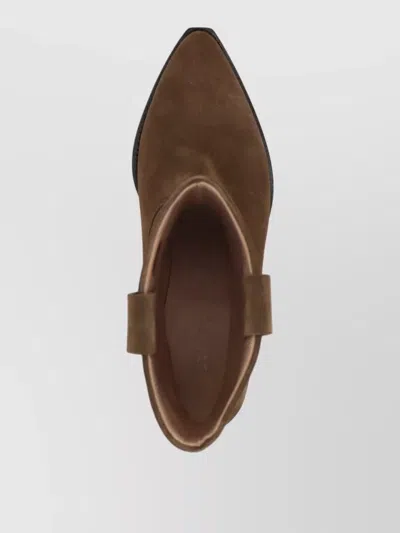 Isabel Marant Olive Solid Pointed Toe Boots In Burgundy