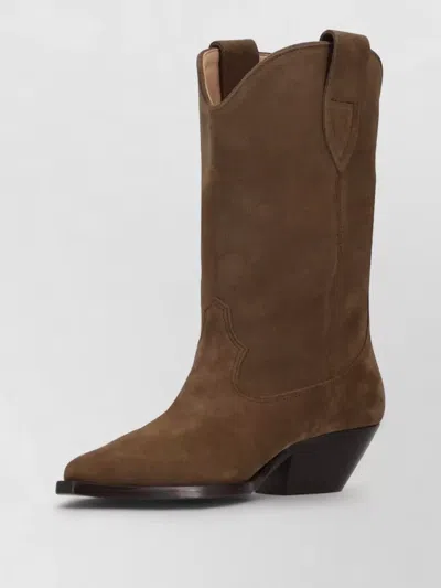 Isabel Marant Olive Solid Pointed Toe Boots In Burgundy