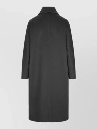 Max Mara Angus Jacket Button Detailing Flap Pockets In Black