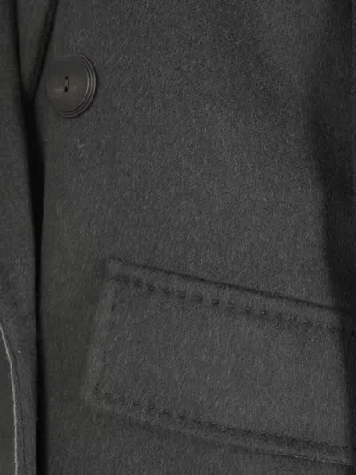 Max Mara Angus Jacket Button Detailing Flap Pockets In Black