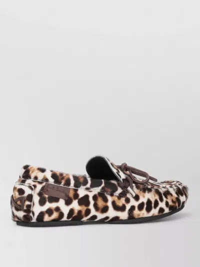 Paul Smith Womens Loafers Sonna Leopard Print Bow In Brown