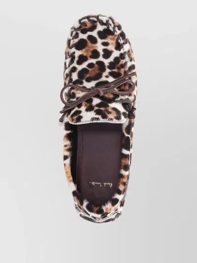 Paul Smith Womens Loafers Sonna Leopard Print Bow In Brown
