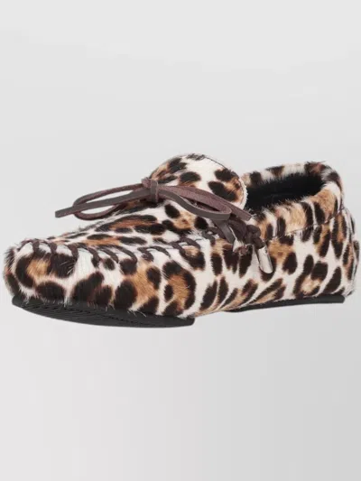 Paul Smith Womens Loafers Sonna Leopard Print Bow In Brown