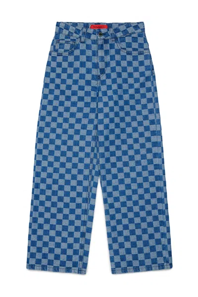 Max & Co Checkerboard-print Jeans In Blue