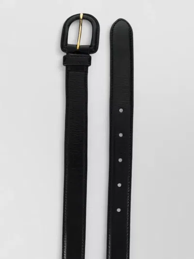 Prada Half Loop Belt Adjustable Gold Hardware In Black