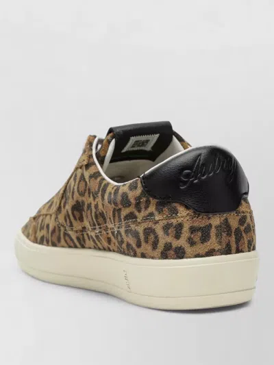Autry Windscape Low Sneakers In Leopard And Black Suede In Animal Print
