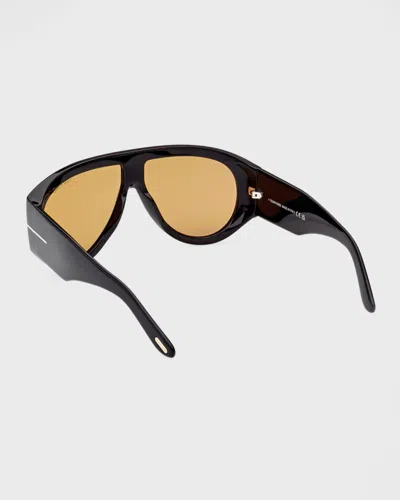 Tom Ford Bronson 60mm Gradient Pilot Sunglasses In Black