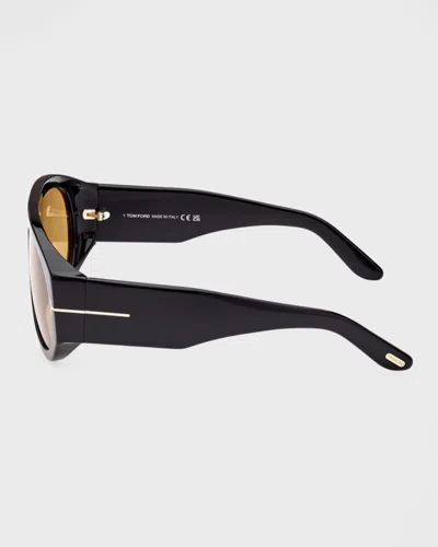 Tom Ford Bronson 60mm Gradient Pilot Sunglasses In Black