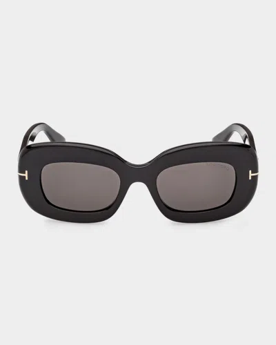 Tom Ford Islay 50mm Small Rectangular Sunglasses In Black
