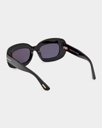 Tom Ford Islay 50mm Small Rectangular Sunglasses In Black