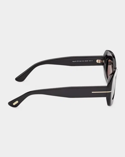 Tom Ford Islay 50mm Small Rectangular Sunglasses In Black