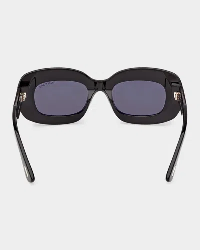 Tom Ford Islay 50mm Small Rectangular Sunglasses In Black