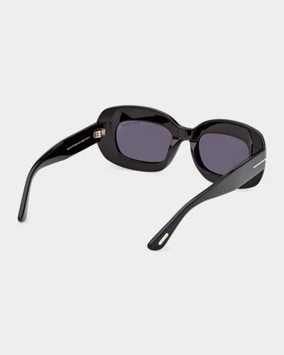 Tom Ford Islay 50mm Small Rectangular Sunglasses In Black
