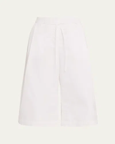 Jacquemus Le Marin High-rise Cotton-poplin Wide-leg Shorts In Black