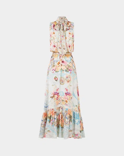 Camilla Necktie Dress With Elasticated Waist A Taste For Lace In Multi