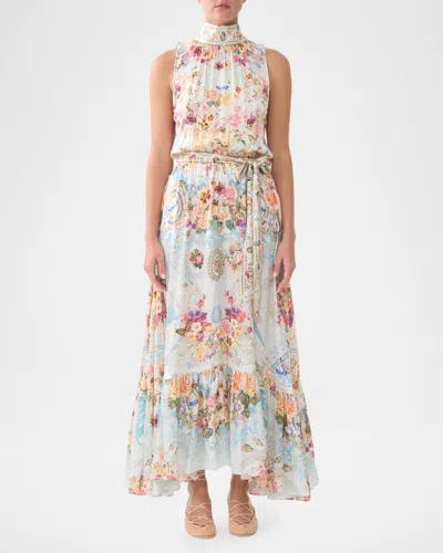 Camilla Necktie Dress With Elasticated Waist A Taste For Lace In Multi