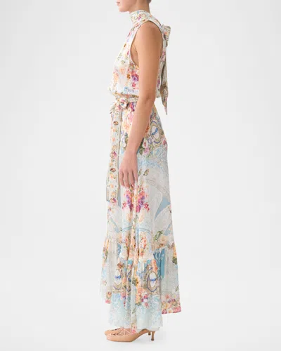 Camilla Necktie Dress With Elasticated Waist A Taste For Lace In Multi