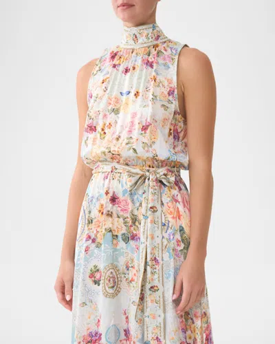 Camilla Necktie Dress With Elasticated Waist A Taste For Lace In Multi